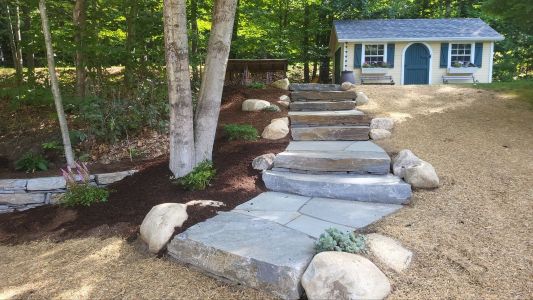 Natural stone hardscaping project lebanon