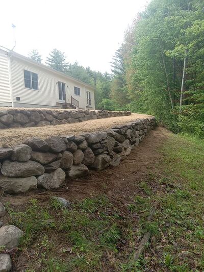 Natural Boulder Wall Installation - Springfield, NH