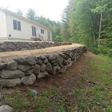 Natural Boulder Wall Installation - Springfield, NH 2