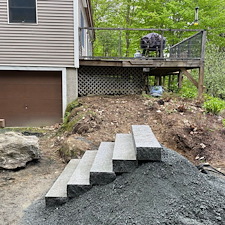 Natural Stone Landing With Granite & Bluestone in Sunapee, NH 0