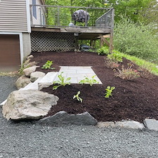 Natural Stone Landing With Granite & Bluestone in Sunapee, NH 2