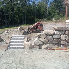Natural Stone Retaining Wall - Grantham NH 1