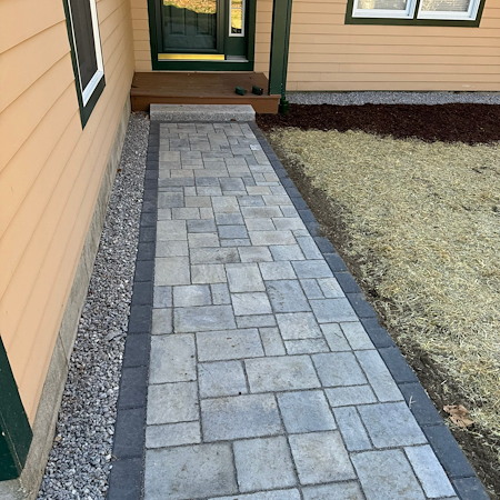 Timeless Entryway Walkway with Techo-Bloc Pavers